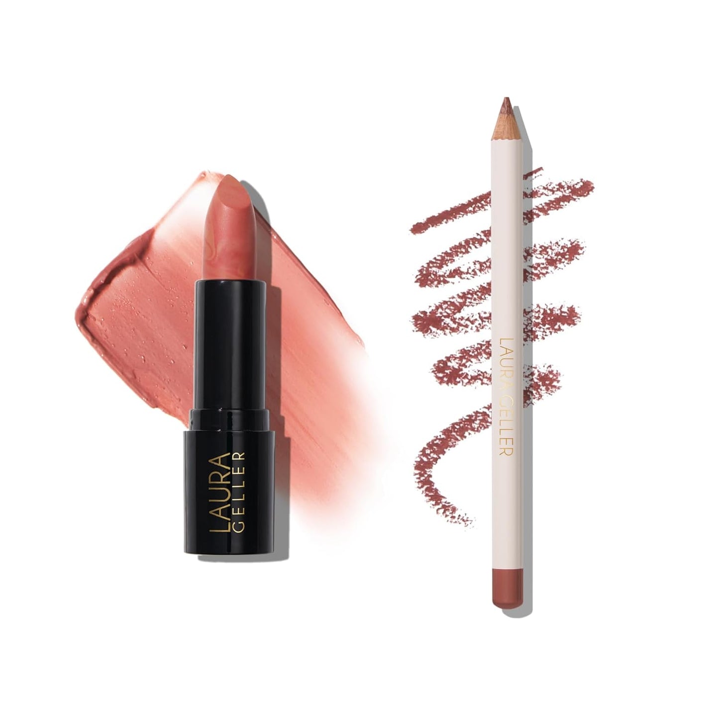 Laura Geller Marble-ous Lip Duo - Italian Marble Lipstick & Multidimensional Liner | Tranquil Terracotta