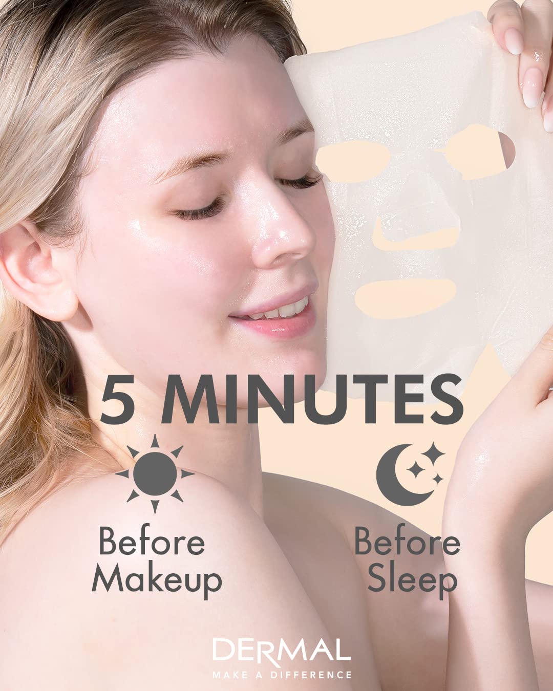 DERMAL 39 + 16 A Combo Pack Collagen Essence Full Face Facial Mask Sheet