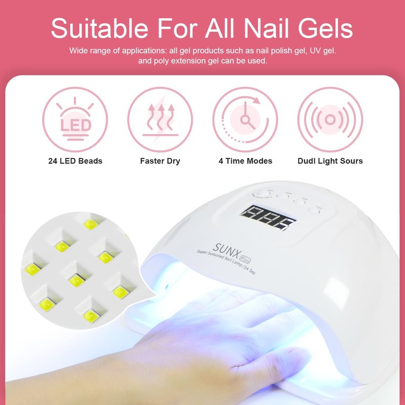 Gel Nail Polish Kit - 60 Colors Soak Off Gel Polish Set with UV Light | Perfect for DIY Nail Art