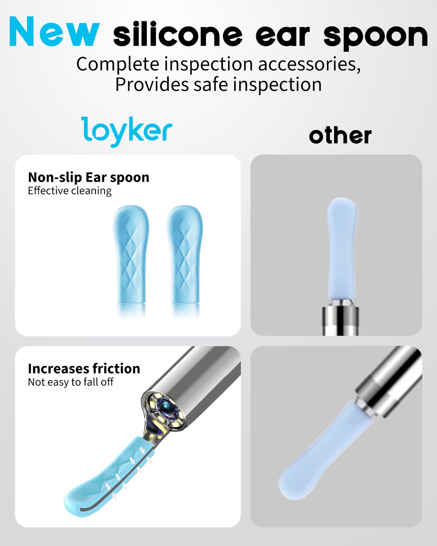 Loyker Ear Wax Removal, Ear Cleaner with 1080P Camera, Otoscope with Light, Ear Wax Removal Kit with 6 Ear Pick, Ear Camera for iPhone, iPad, Android Phones (Blue)