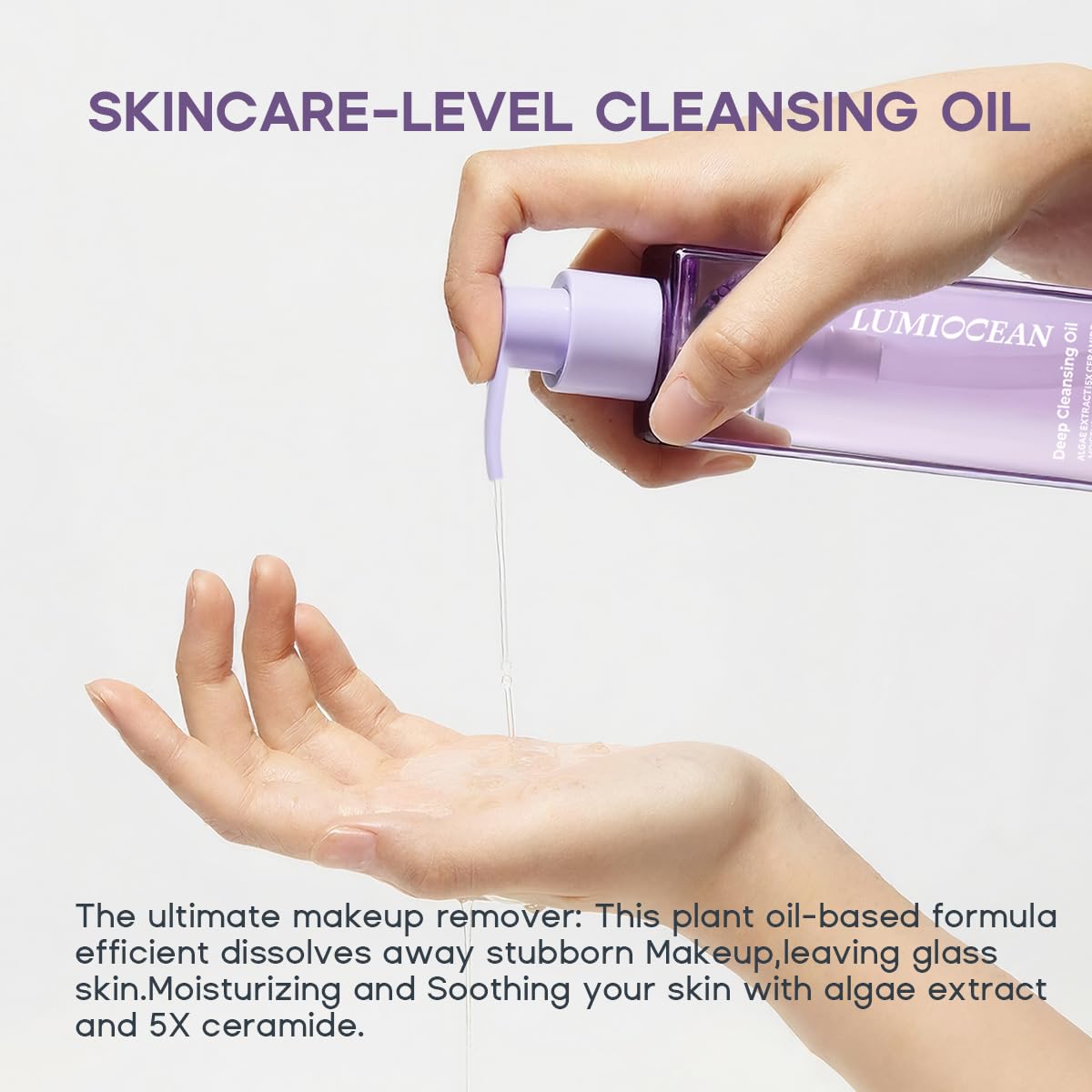 LUMIOCEAN Deep Cleansing Oil, Makeup Remover for All Skin, Facial Oil Cleanser, Makeup Blackhead Remover, Gentle and Non-irritating, 5.07oz