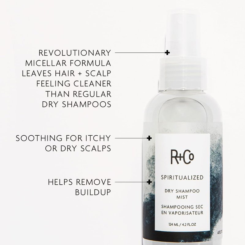 R+Co Spiritualized Dry Shampoo Mist | Micellar Cleanse for Hair & Scalp | Refreshes, Purifies & Adds Softness | Vegan + Cruelty-Free | 4.2oz