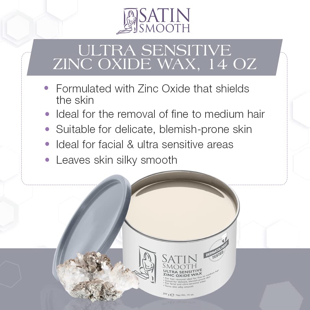Gigi Solution - Gigi Small & Large Muslin Strips and Satin Smooth Zinc Oxide Hair Removal Wax
