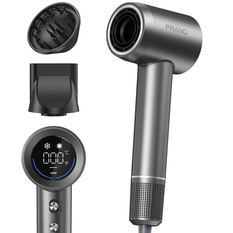 Hair Dryer for Women, Professional High-Speed & 200 Million Ionic Hairdryer, Fast-Drying Low Noise with Magnetic Diffuser & Nozzle, HD Display, Light and Quiet Hair Blow Dryer, Gifts for Men and Women