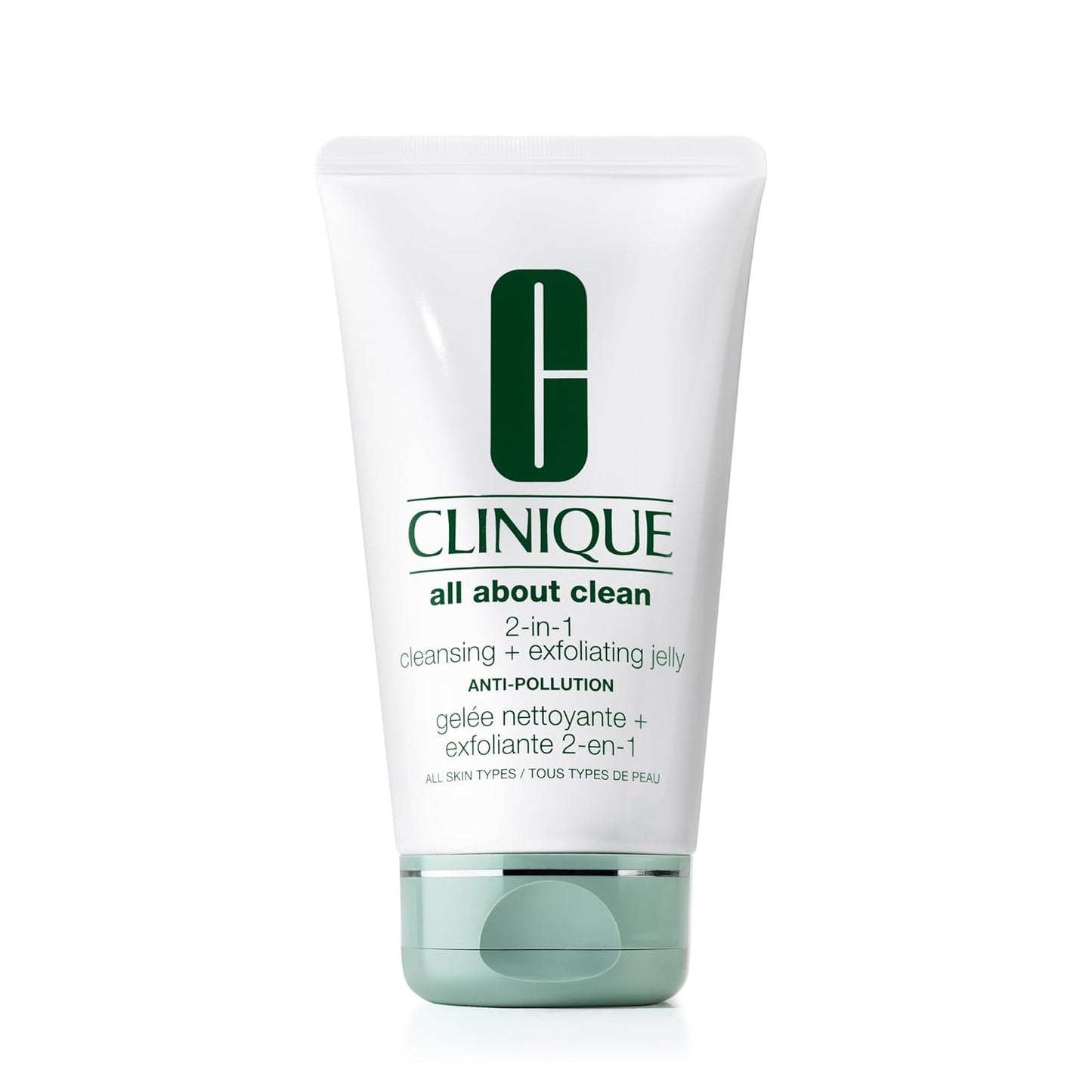 Clinique All About Clean - 2-in-1 Cleansing & Exfoliating Jelly | Salicylic Acid Face Wash for All Skin Types, 5 Fl Oz