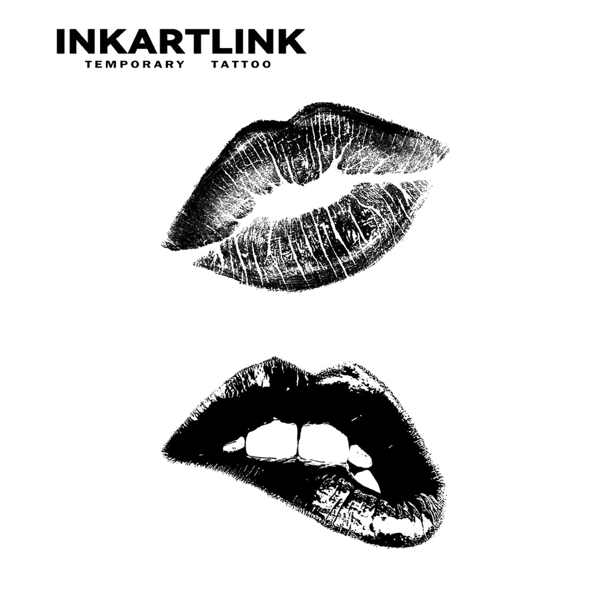 INKARTLINK 3 Sheets Lips Temporary Body Art, Realistic Matte Look