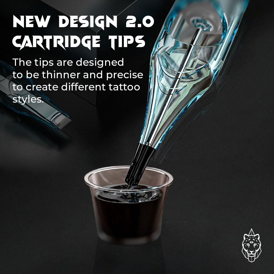20pcs Tattoo Cartridge Needles- Tattoo Needles Cartridges Sterilized with Membrane Mixed Sizes-Upgraded 2.0 Casing Design- Durable Tattoo Needles for Tattooing - Round Liner (1214RL)