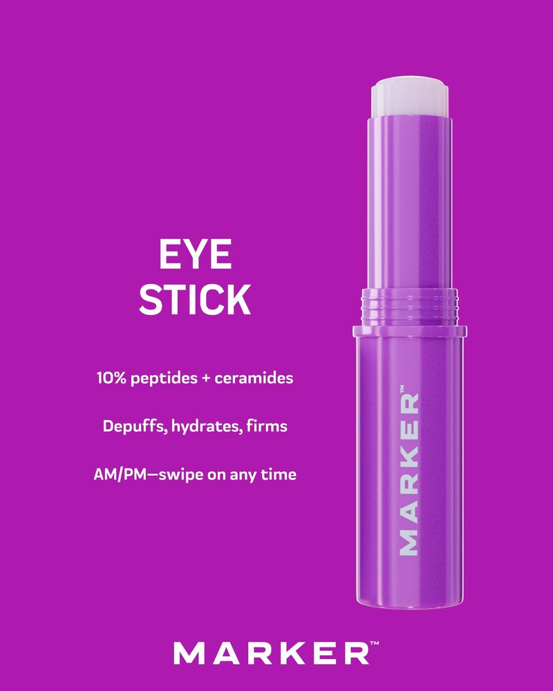 MARKER The Eye Stick, 10% Peptides Under Eye Serum Stick for Puffiness, Dark Circles & Fine Lines, with Ceramides & Squalane, 0.1 oz (3 g), Travel-Ready