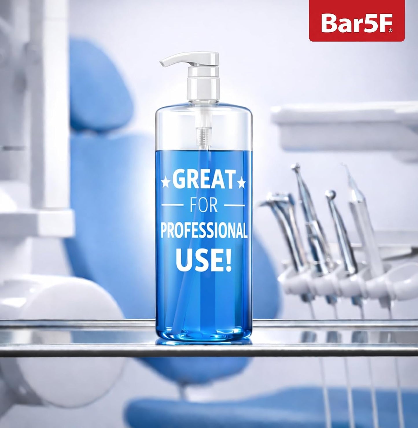 Bar5F Pump Bottle - 32-Ounce BPA-Free Clear Containers for Shampoo, Conditioner & Lotion | 2-Pack