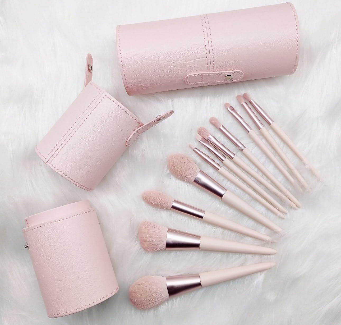 Pink MakeUP Brush Set with 11pcs brushes that includes the one MakeUP Sponge