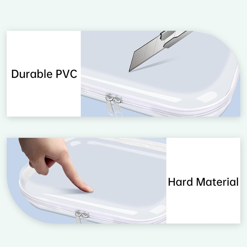 Clear Hard Shell Zipper Case Set - 3PCS Transparent Travel Organizer Pouches | Durable Plastic Storage Bins