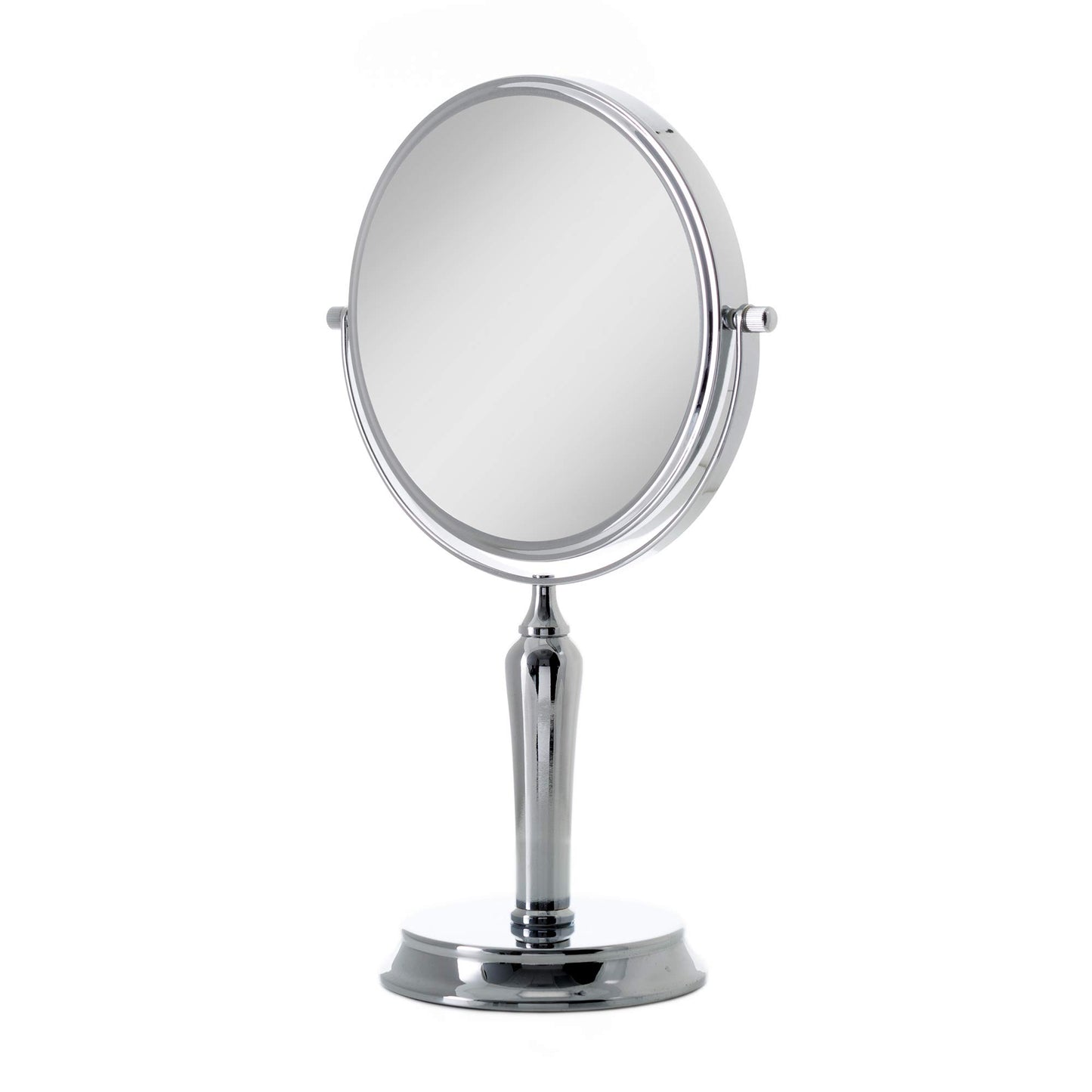 Zadro Anaheim 8.75” Round Non-Lighted Makeup Mirror 5X 1X Magnifying Makeup Mirrors Rotating Head Makeup Mirror for Desk