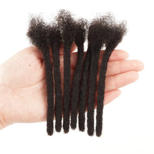 Orientdreads Afro Loc Extensions Human Hair 0.4cm 0.6cm 0.8cm Thickness Natural Black Human Hair Dreadlock Extensions for Man/Women Full Head Handmade Permanent loc Extensions Can Be Dyed