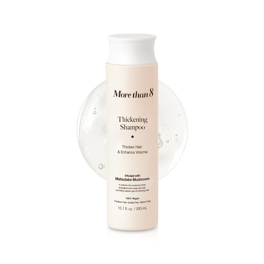 Morethan8 Korean Hair Thickening Shampoo with Matsutake mushroom, for Hair Loss and Hair growth – 300ml 100% Vegan, Paraben&Sulfate&Silicon Free - more than 8