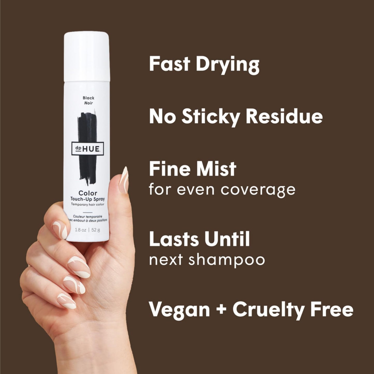 dpHUE Color Touch-Up Spray - 1.8 fl oz - Temporary Hair Color to Fill In & Cover Grays - Fast-Drying Formula - Vegan, Cruelty Free