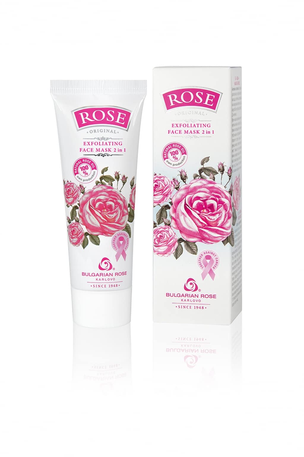 Bulgarian Rose Moisturizing Daily Regimen 5 Piece Gift Set - Day Cream, Night Cream, Exfoliating Face Mask, Bar Soap, Soapsponge