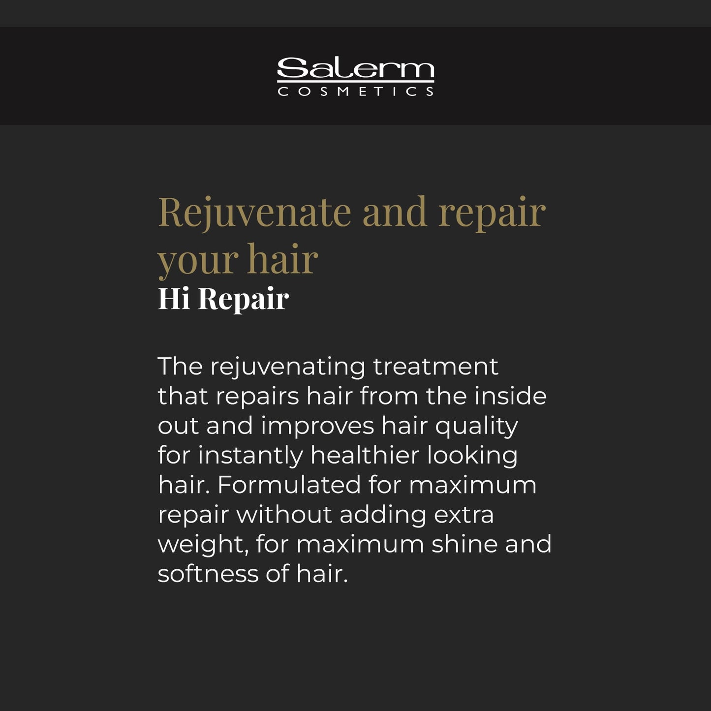 SALERM - Repairing Hair Mask - Hi Repair Mask 02-250 ml - Deep Hydration for Damaged Hair - Repairs and Rejuvenates - Shinier and Softer Hair - Immediate Effect