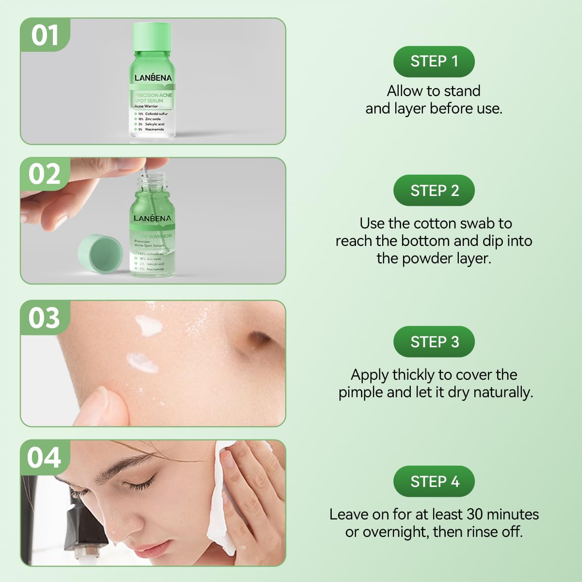 LANBENA Acne Spot Treatment Serum - Overnight Drying Lotion for Pimples & Blemishes | 1 Fl Oz