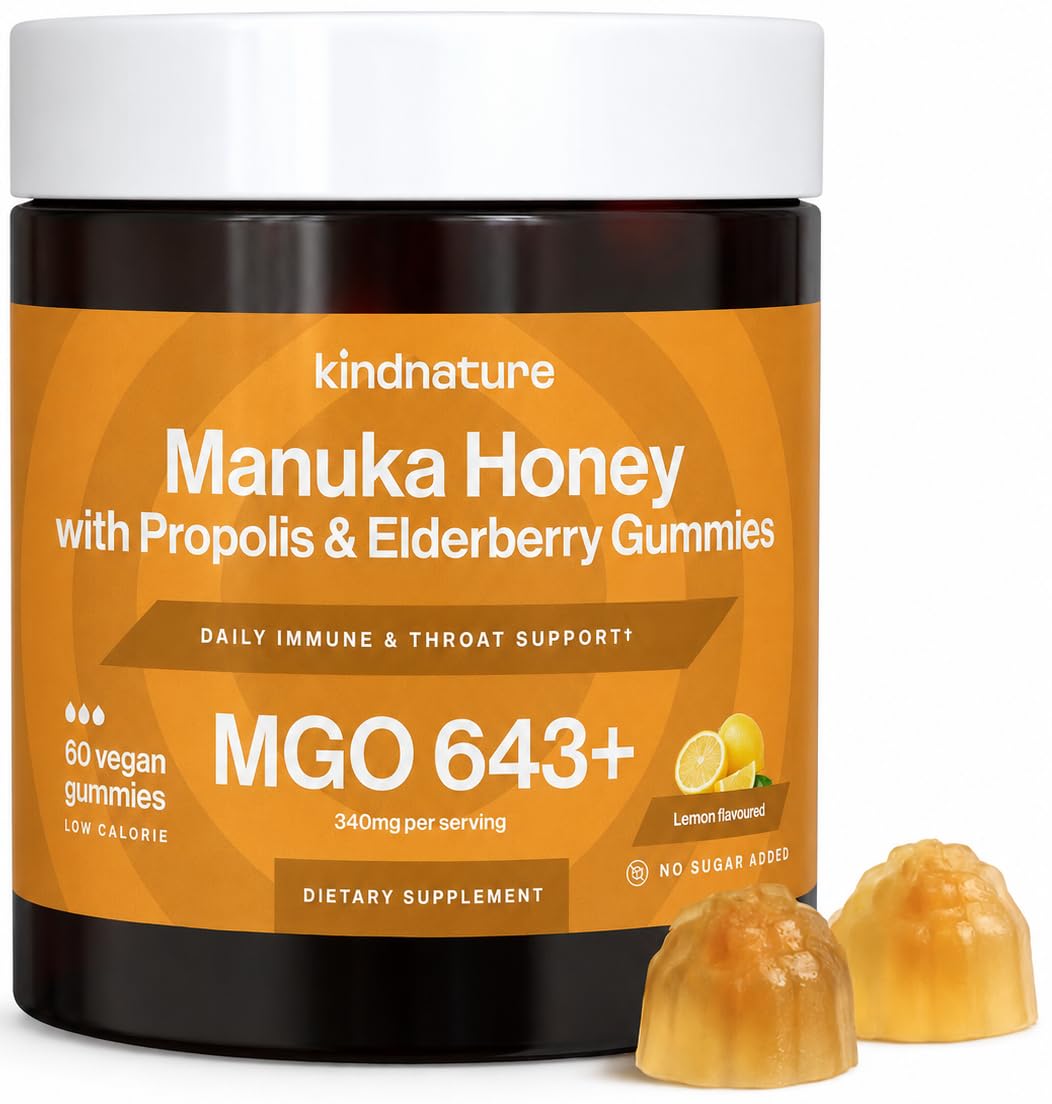 Manuka Honey Gummies - Medical Grade MGO 643+ with Zinc, Vitamin C & Elderberry | Immune Support for Kids & Adults