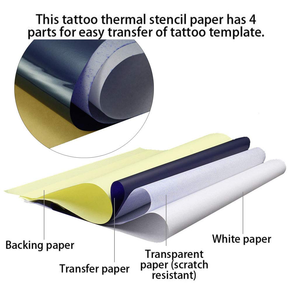 Tattoo Fake Skin Sheets - 3MM Thickness | 5PCS + Tattoo Transfer Paper | 35PCS