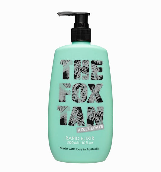 The Fox Tan Rapid Tanning Elixir, Natural Tanning Accelerator Lotion For Darker & Faster Tans, Creates Flawless Tan Skin, Vegan & Cruelty-Free, 300mL