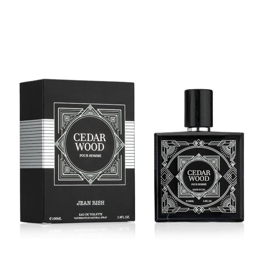 Jean Rish Cedar Wood Perfume for Men Eau De Toilette, Long-Lasting Luxury Fragrance, Made In USA - Patchouli, Cedar, Musk Scent - 100ml / 3.4 oz