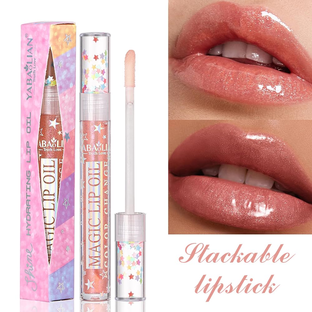 Glitter Lip Gloss Set - 6 Shimmery Liquid Lipsticks for Plumping & Moisturizing | High Shine Finish