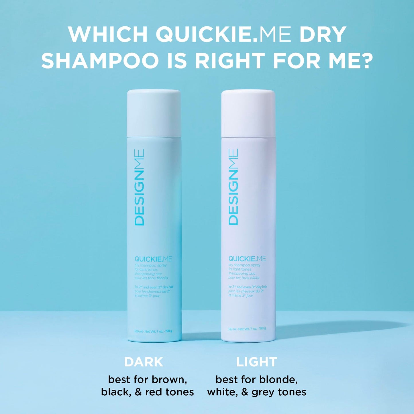 Design.Me QUICKIE.ME Dry Shampoo For Dark Tones | Instantly Refreshes, Absorbs Oils | Root-Lifting Formula with Rice Starch | Residue-Free Waterless Spray for Brown, Black, Dark & Red Hair