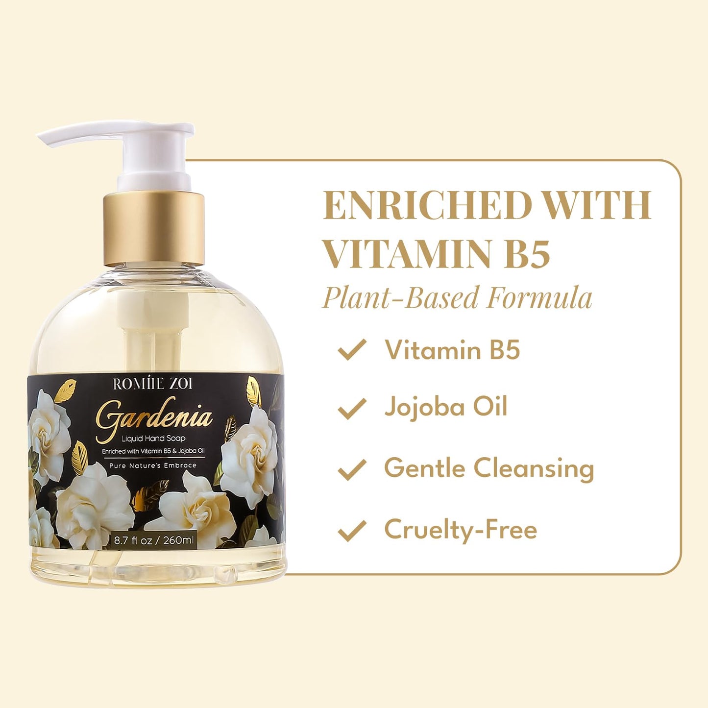 ROMIIE ZOI Liquid Hand Soap with Gift Box - Gardenia - 260ml/ 8.7 fl.oz