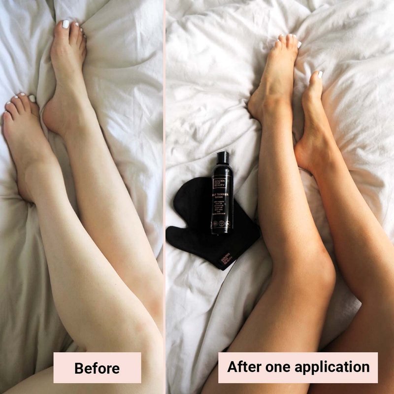Organic Self Tanning Lotion for Natural Looking Tan-Fake Tan-Best Sunless Tanning Lotion for Bronze Skin-Best Self Tanners for Face and Body-with Tanning Mitt