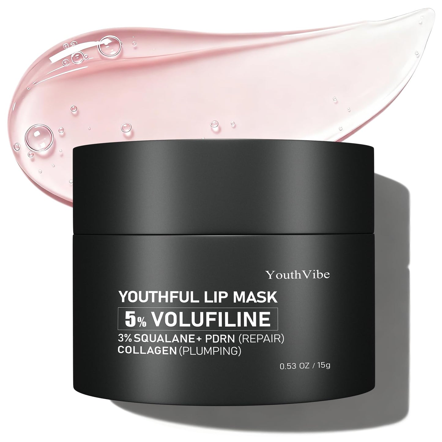 YouthVibe Lip Mask Overnight Moisturizing - Nourish & Hydrate, Antioxidants, 5% Volufiline, Vitamin E, Shea Butter, PDRN & Collagen Sleeping Lip Treatment for Dry, Chapped Lips