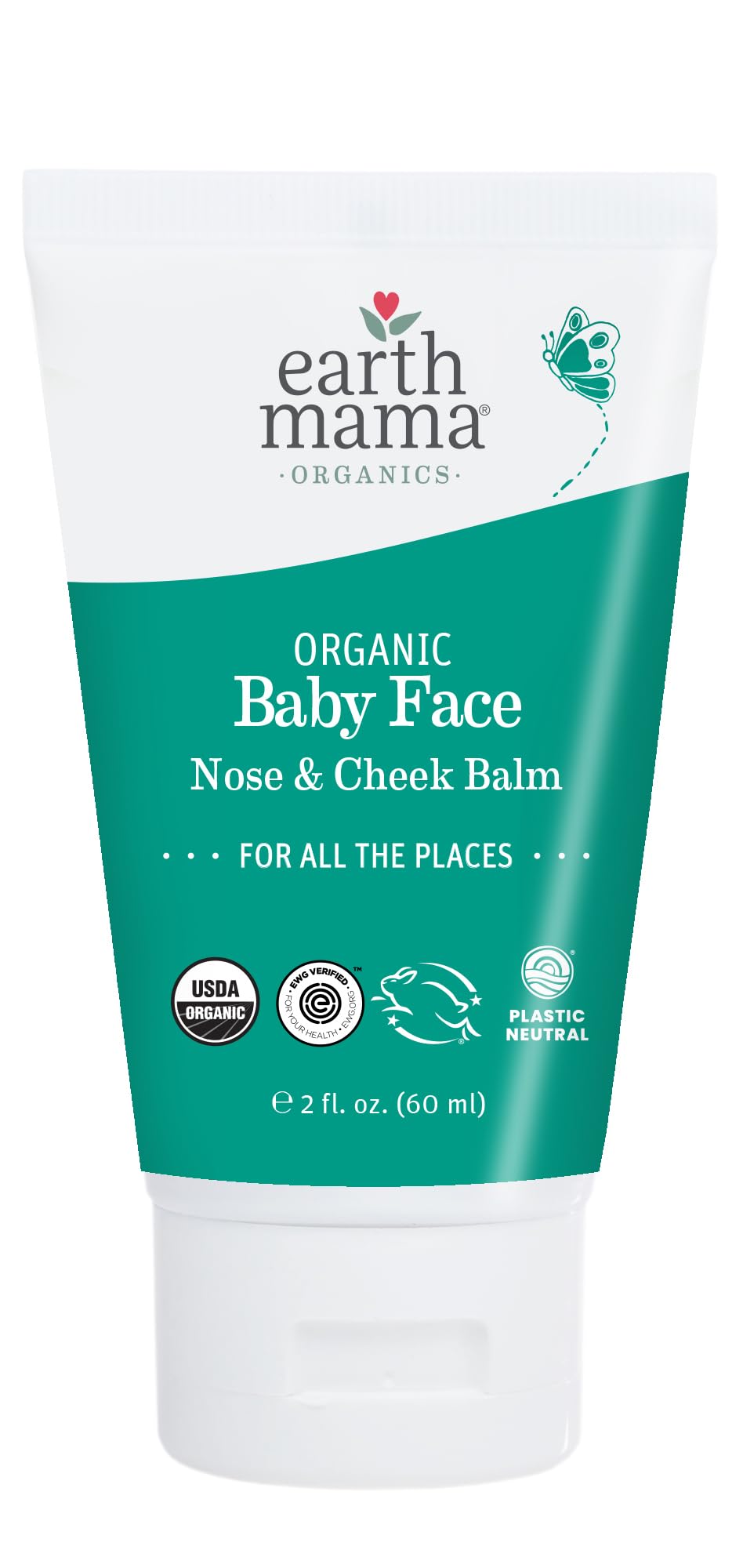 Earth Mama Organic Baby Face Nose & Cheek Balm for Dry Skin Natural Petroleum Jelly Alternative