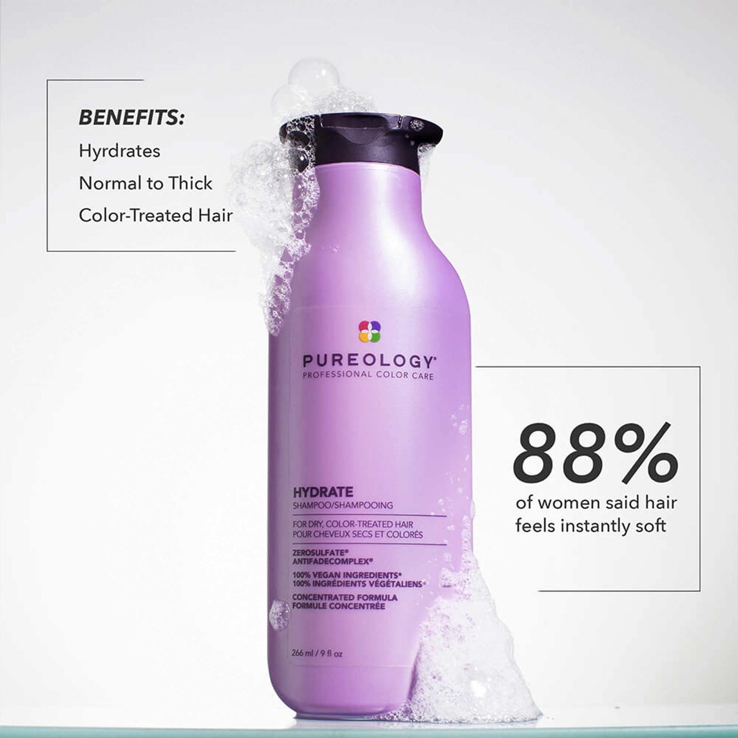 Pureology Hydrate Travel Size Bundle | For Medium to Thick Dry, Color Treated Hair | Sulfate Free | Vegan