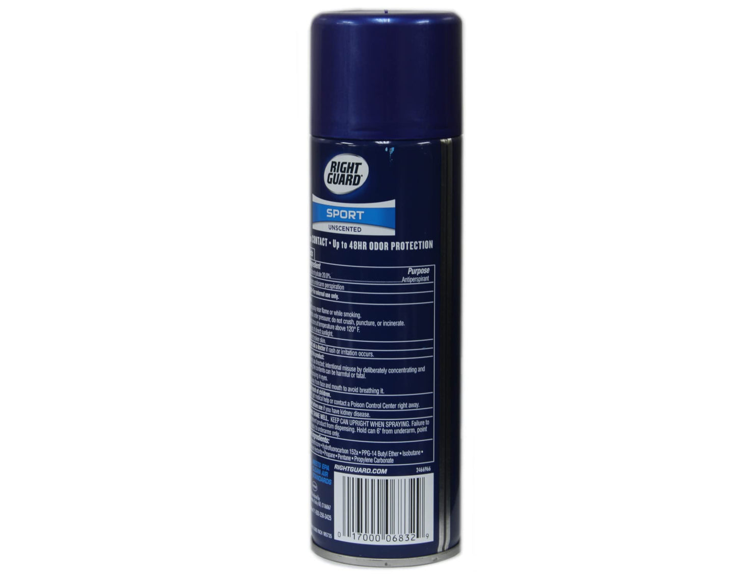 Right Guard Sport Unscented Aerosol Antiperspirant Spray 6 oz (Pack of 2)
