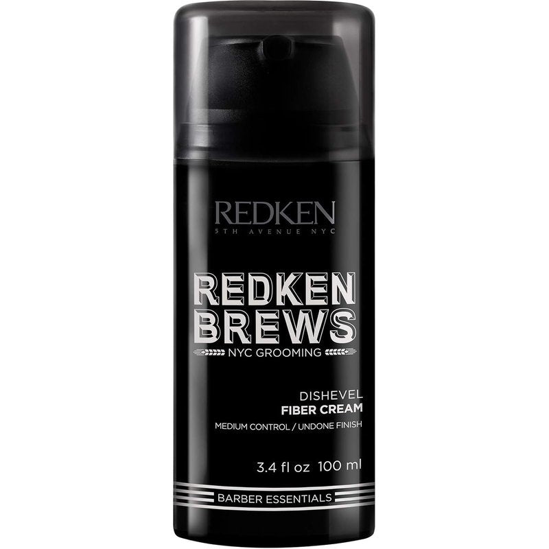 Redken Brews Fiber Cream For Men - Men's Hair Styling Cream With Medium and Natural Hold, Undone Finish & Adds Texture and Shape