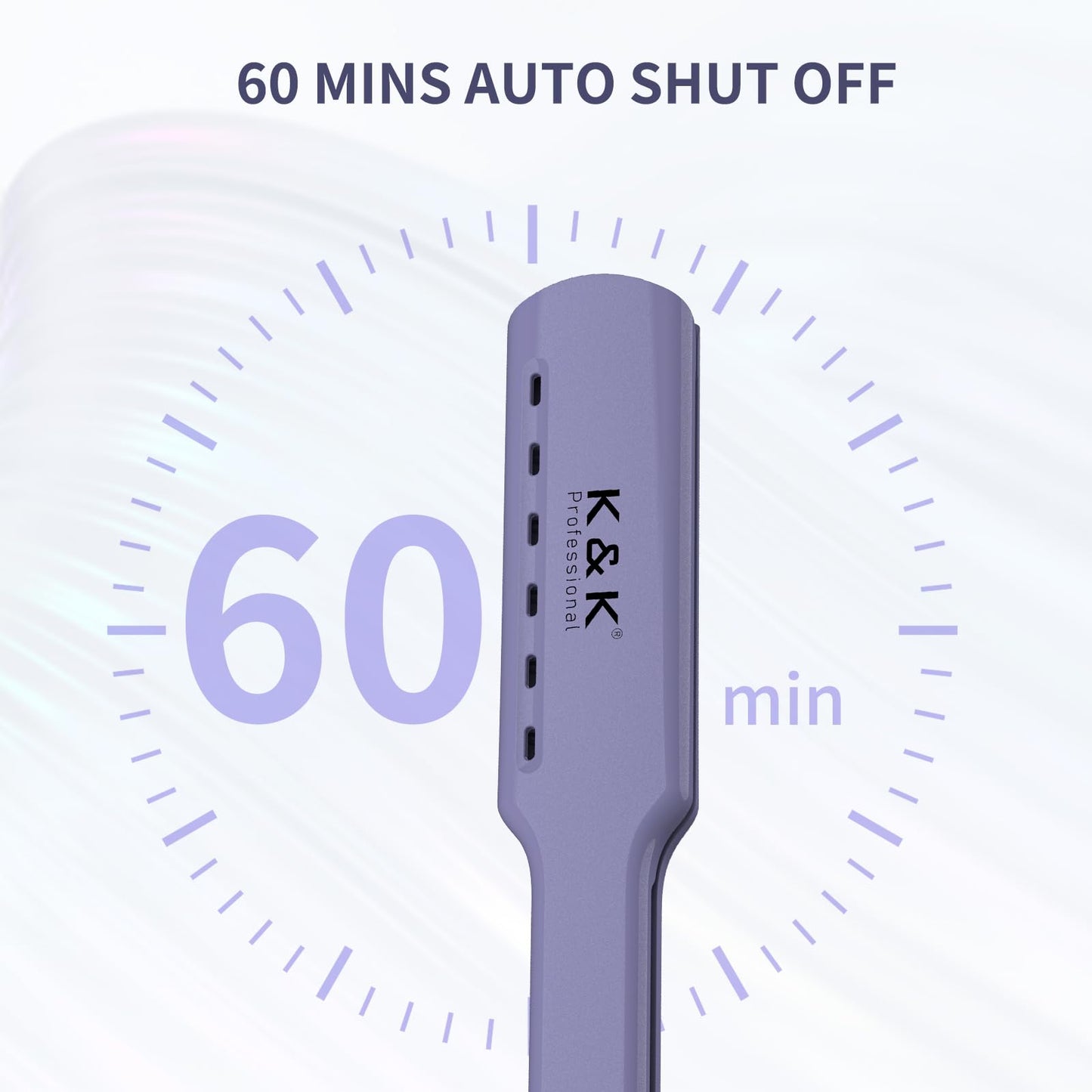 K&K 1.73 Hair Straightener for Thick Hair, Extra Wide Flat Iron with Adjustable Temperature(290-450℉) Ceramic Coated Floating Panel, 30s Fast Heating, Dual Voltage, for Thick Curly Hair