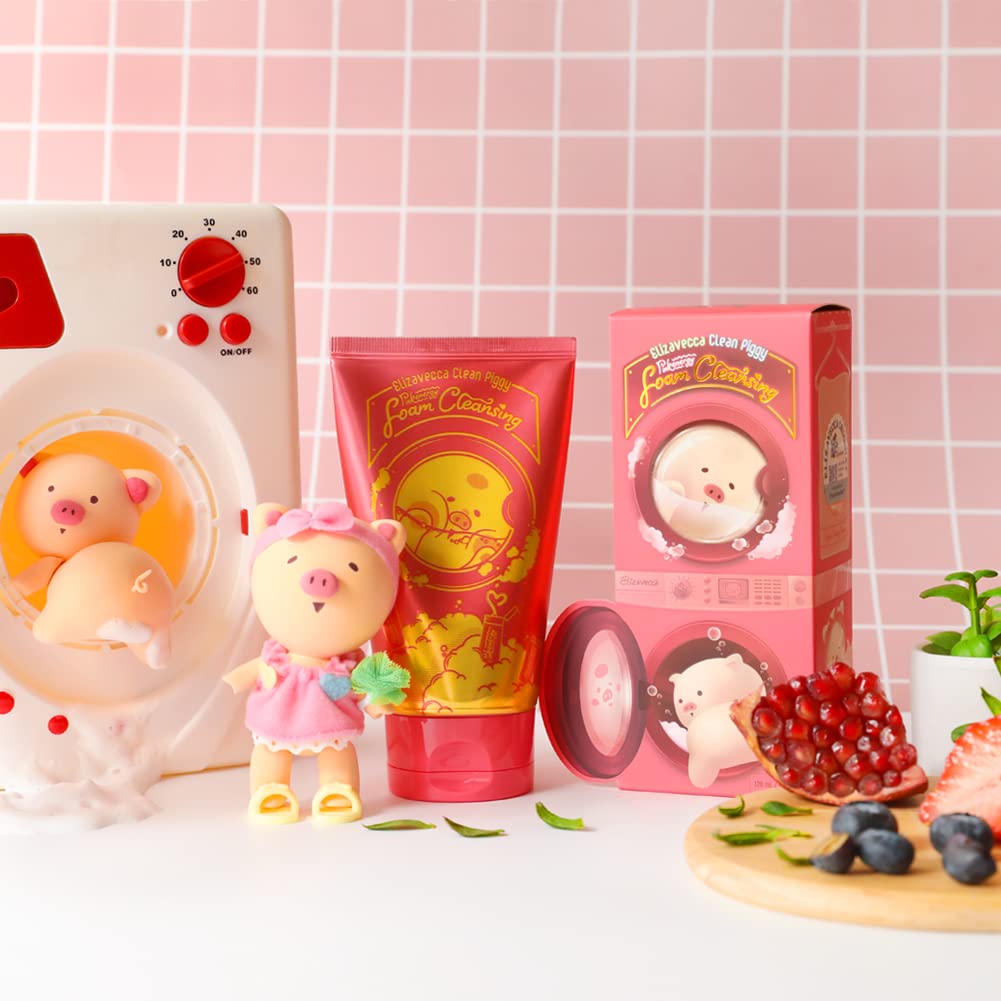 Elizavecca Clean Piggy Pink Energy Foam Cleansing 120ml/4.06 - Wash Off Face Wash/Wash off/Facial Cleanser for Oily Skin/Daily Face Wash review/Removes Make-Up