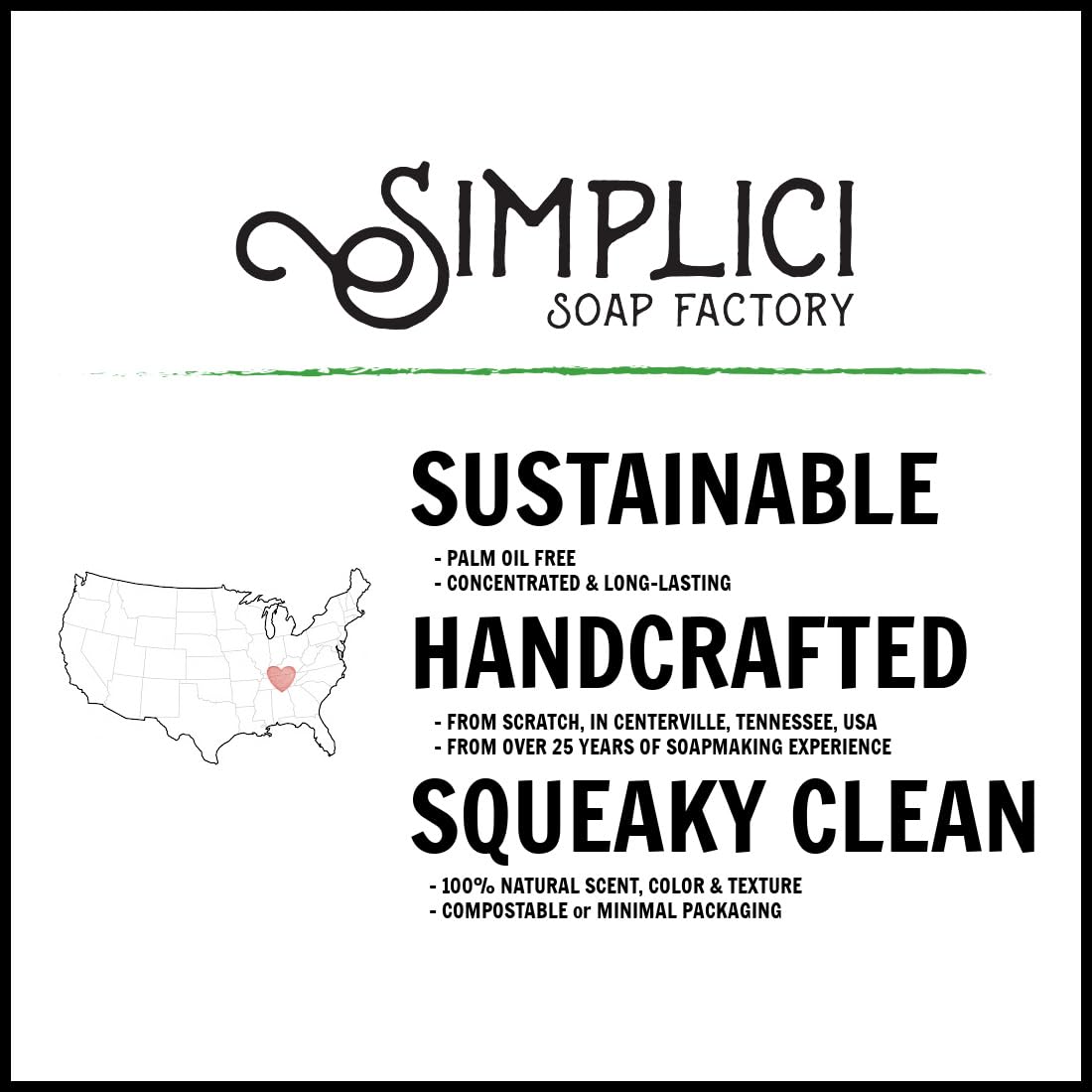 Simplici Peppermint Natural Soap (exfoliating + pure essential oils) 6 Bar Value Bag. Palm Free.