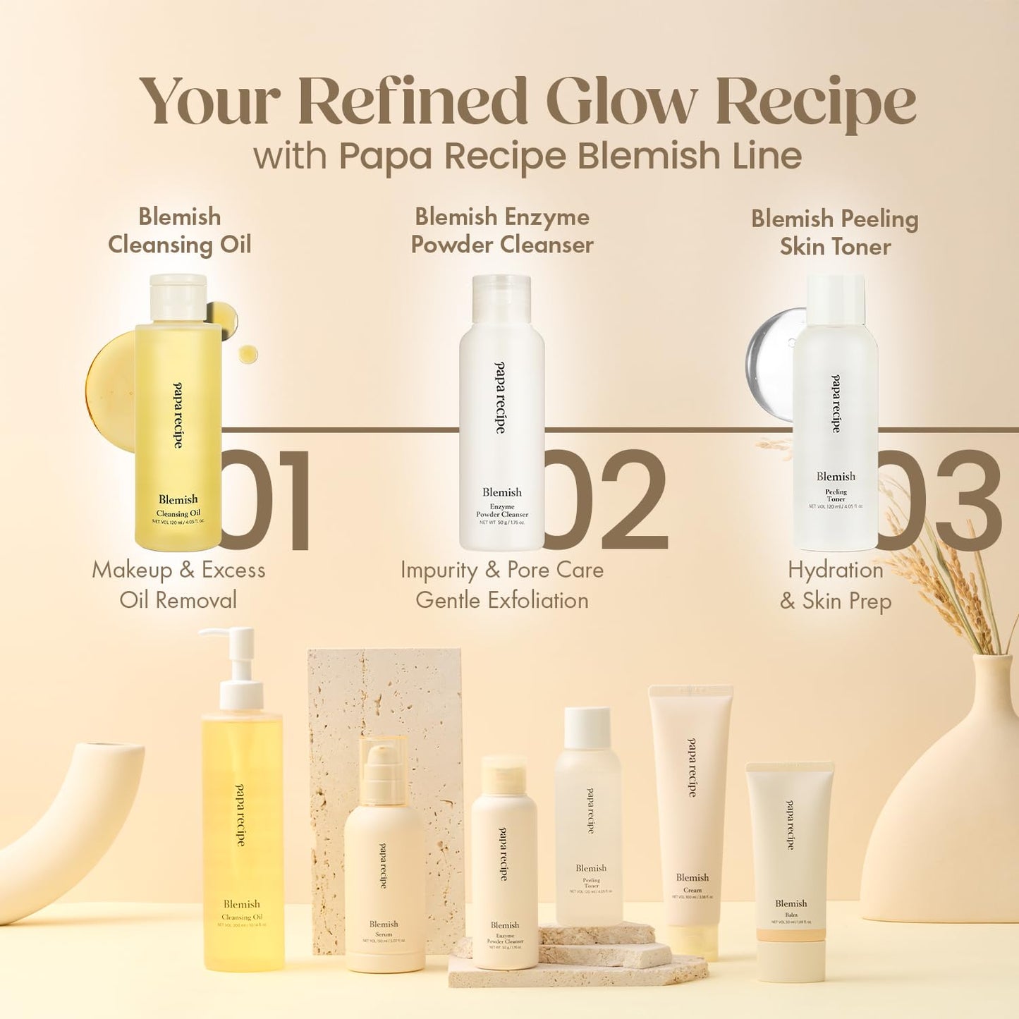 Papa Recipe Blemish Enzyme Powder Cleanser (1.7oz/50g) – Travel-Friendly Korean Powder-to-Foam Face Wash, Rice Powder for Radiant-Looking Skin, Gentle Exfoliation, Smooth Texture & Pore Care