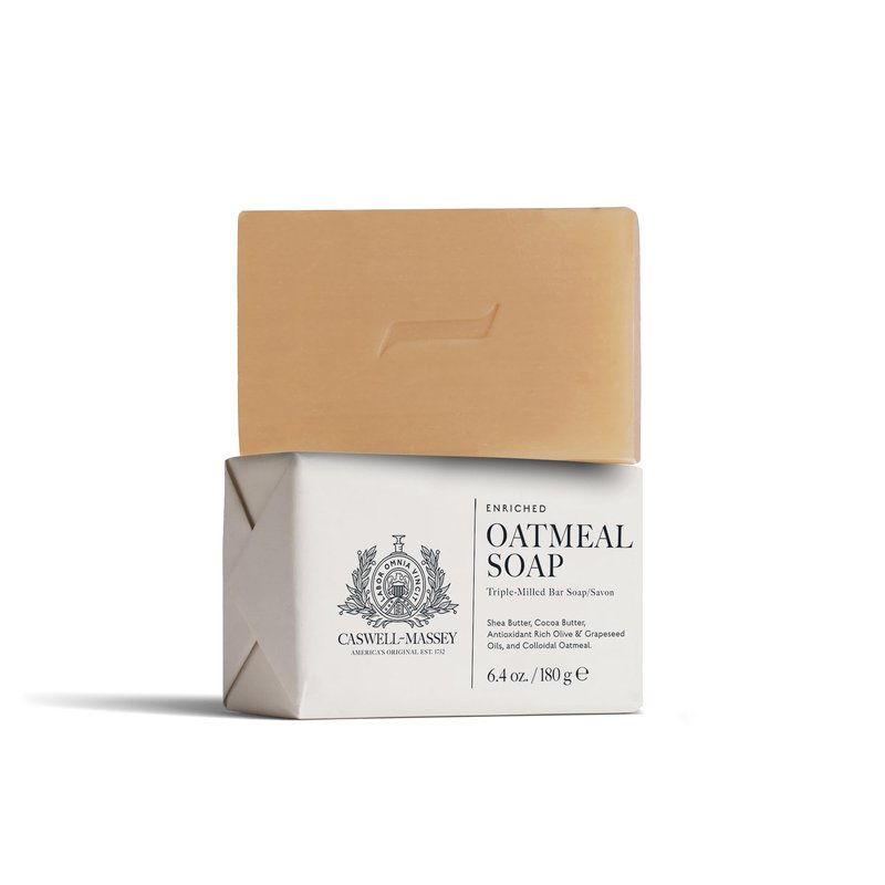 Caswell-Massey Oatmeal Bar Soap - Soothing Colloidal Oatmeal, Shea Butter and Cocoa Butter - Gentle Moisturizing Soap for Sensitive and Dry Skin - Plant-Based and Cruelty-Free - Made in USA - 5.8 oz