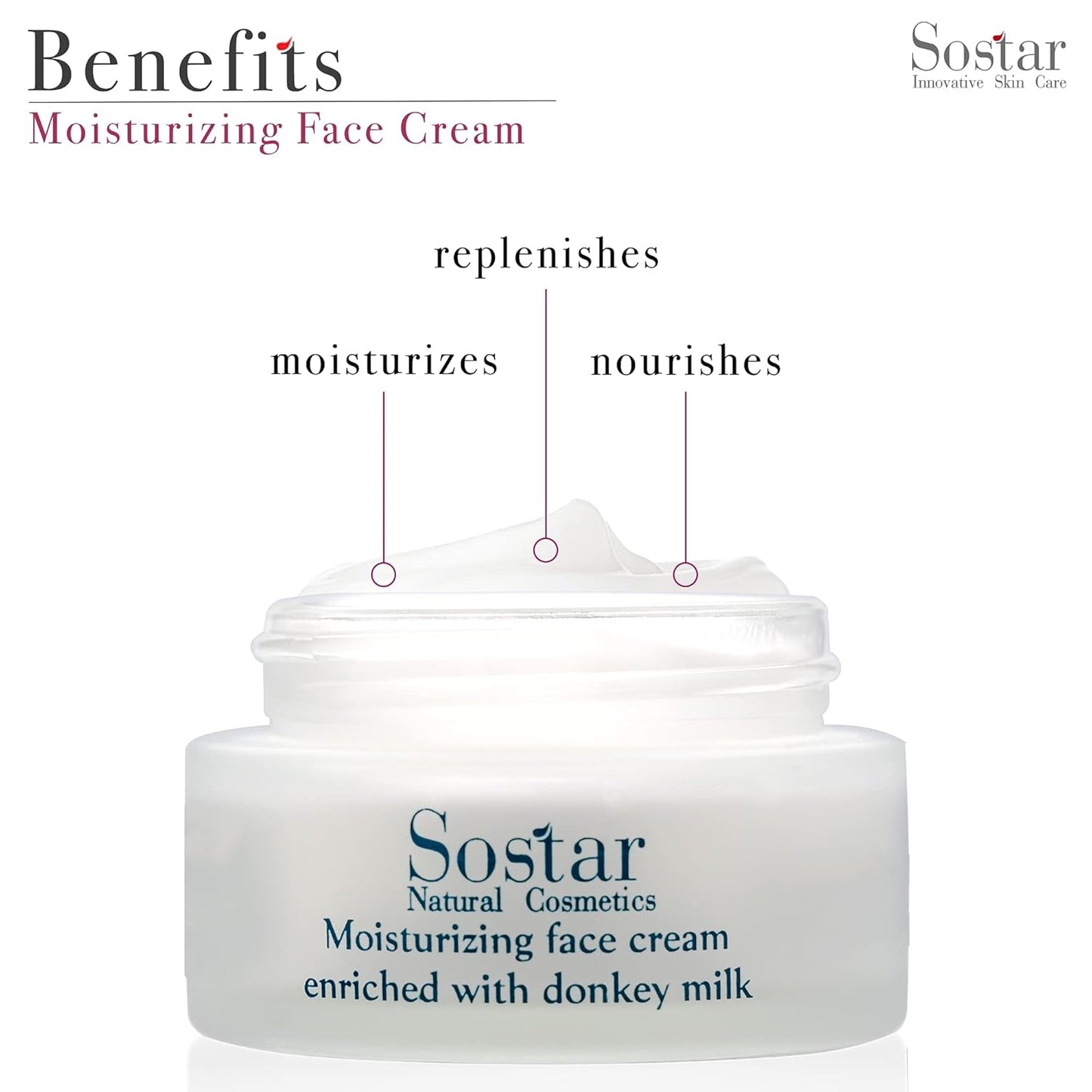 Sostar Moisturizing Face Cream - Hydrating Donkey Milk Formula | 50ml