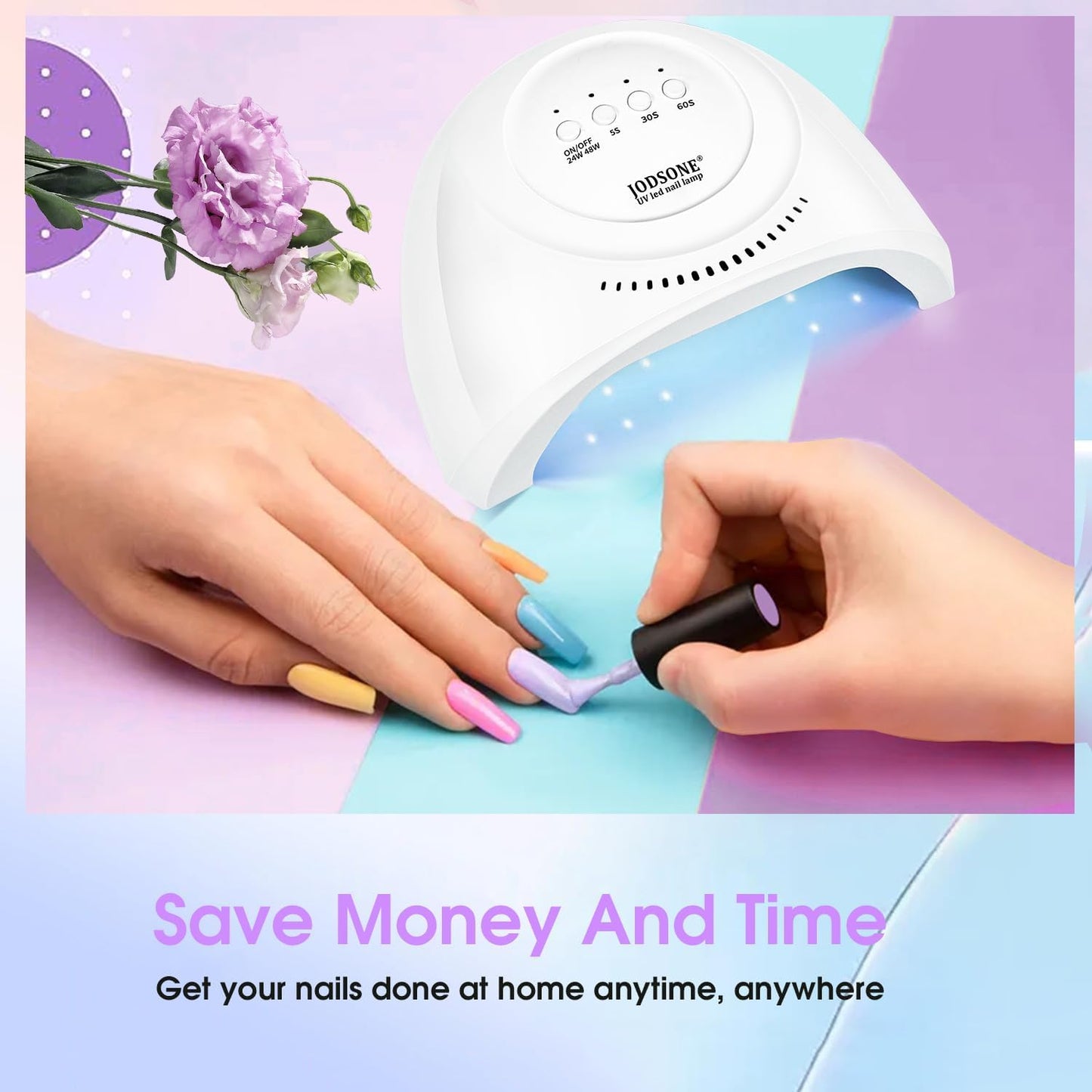 JODSONE UV LED Nail Lamp - 30 Light Beads Gel Polish Dryer | Automatic Sensor, 3 Timer Settings
