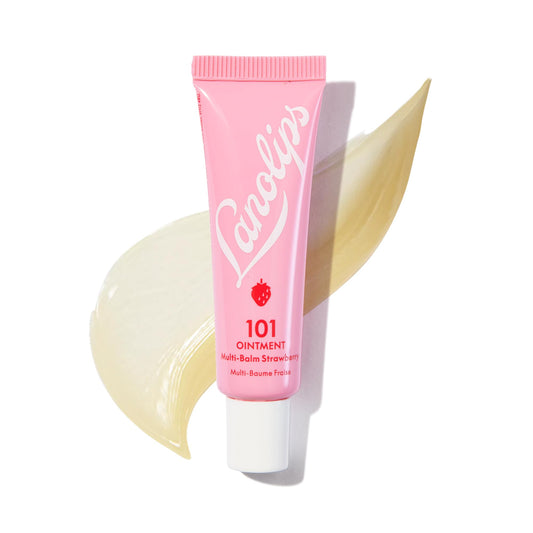 Lanolin 101 Multipurpose Ointment - Lanolin Lip Balm & Healing Ointment for Skin Barrier Repair - Moisturizer for Dry Lips, Cuticles & Elbows - No Petroleum Formula - Strawberry (0.35 oz)