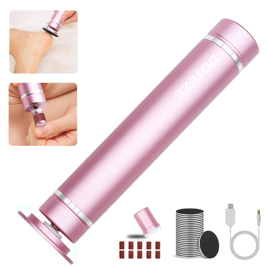 DGJUZE 2in1 Rechargeable Electric Callus Remover for Feet,2600mAh Battery Foot & Toenail Grinder for Dead Skin,Portable Cordless USB Foot File Kit with 60pcs Sandpaper Discs