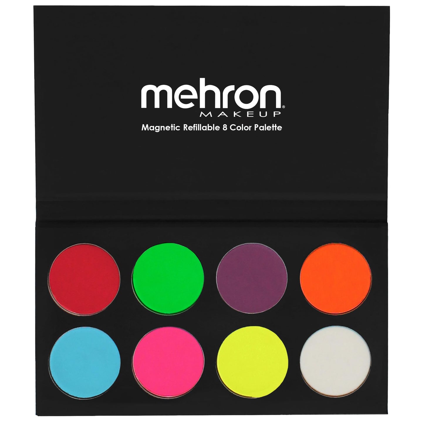 Mehron Paradise FX Neon UV Glow 8 Color Palette | Magnetic Refillable Special Effects Paint Palette | Professional Water Activated Paint for Raves, Costumes, SFX, Halloween, Cosplay | Made in the USA
