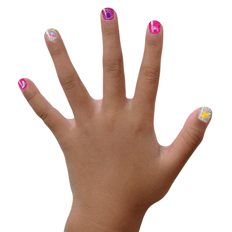 Piggy Paint Nail Polish - Non-Toxic Polish for Little Girls, Toddlers, & Kids, Water Based Formula, Safe, Cruelty Free, Vegan, & Natural, Durable Finish - Sparkle, Sparkle! (3 Color + Nail Art Set)