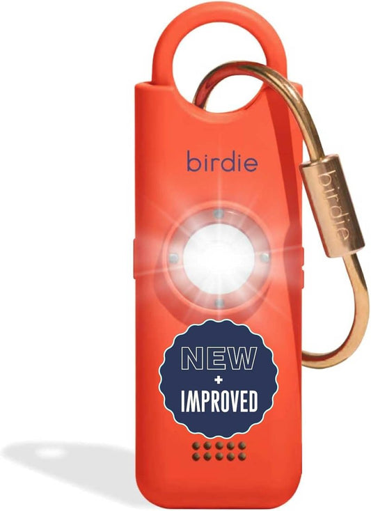 Personal Safety Alarm for Women - Loud Siren, Flashlight & Rechargeable Battery | Coral Orange