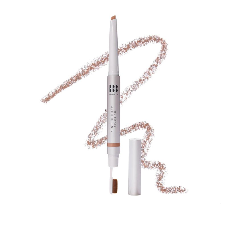 BBB London Ultimate Brow Arch Definer Triangular Eyebrow Pencil with Kabuki Brush | Award Winning, Smudge-Proof, Sweat-Resistant Brow Shaper for Natural, Defined, Full Arches (Chai)