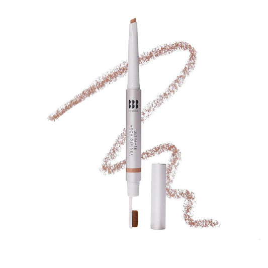 BBB London Ultimate Brow Arch Definer Triangular Eyebrow Pencil with Kabuki Brush | Award Winning, Smudge-Proof, Sweat-Resistant Brow Shaper for Natural, Defined, Full Arches (Chai)