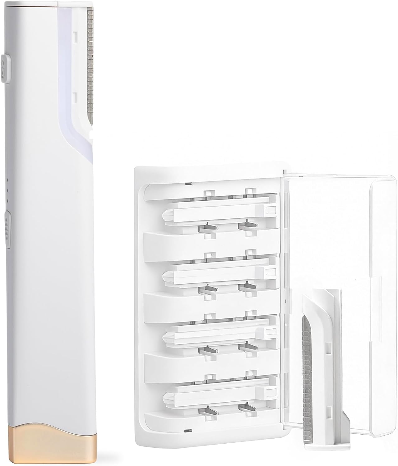 Dermaplane Facial Razor - Electric 3-Speed Sonic Hair Removal Tool with LED Light | USB-C Rechargeable, 5 Replacement Heads